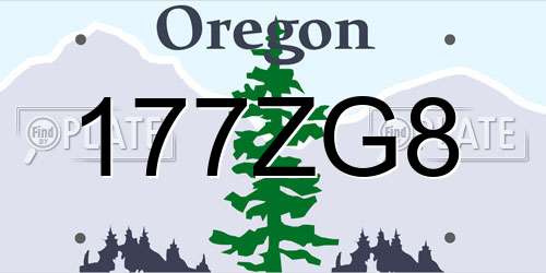177ZG8 Oregon License Plate