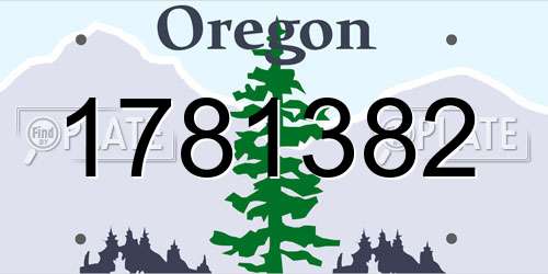 1781382 Oregon License Plate