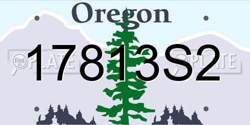 17813S2 Oregon License Plate