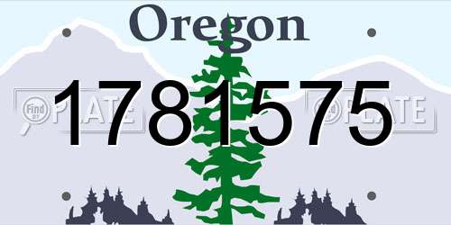 1781575 Oregon License Plate