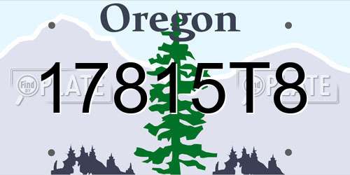 17815T8 Oregon License Plate