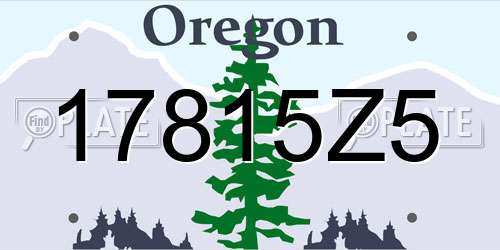 17815Z5 Oregon License Plate