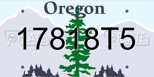 17818T5 Oregon License Plate