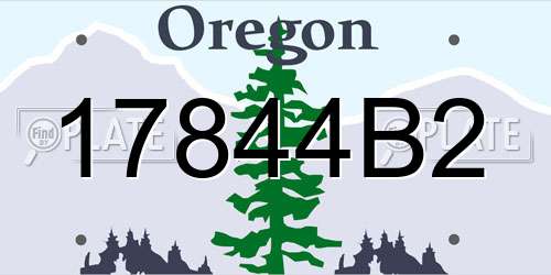 17844B2 Oregon License Plate