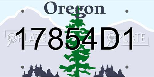 17854D1 Oregon License Plate