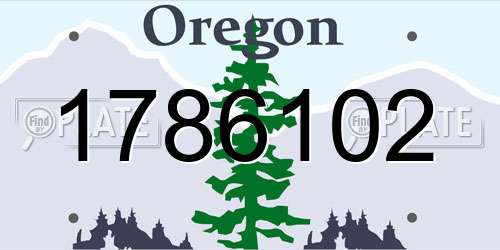 1786102 Oregon License Plate
