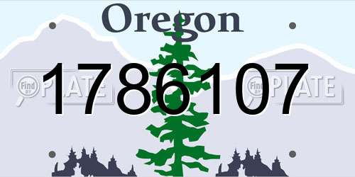 1786107 Oregon License Plate