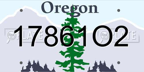 17861O2 Oregon License Plate