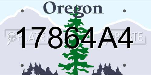 17864A4 Oregon License Plate