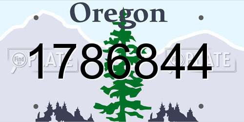1786844 Oregon License Plate