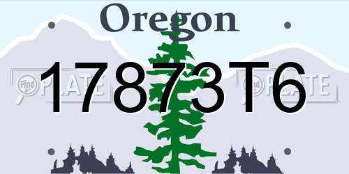 17873T6 Oregon License Plate