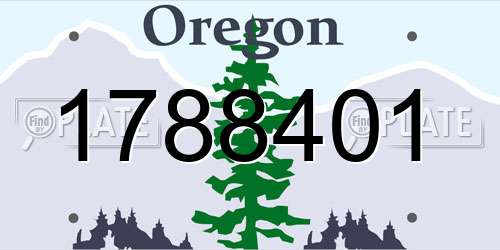 1788401 Oregon License Plate