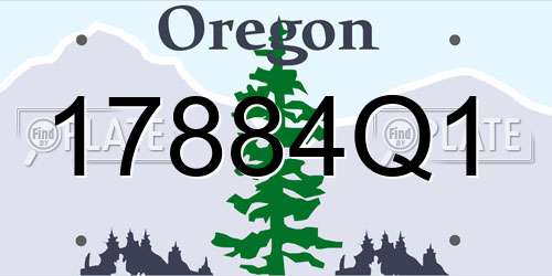 17884Q1 Oregon License Plate