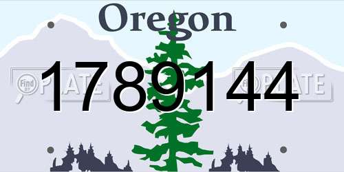 1789144 Oregon License Plate