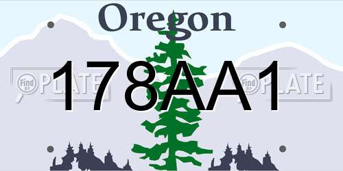 178AA1 Oregon License Plate