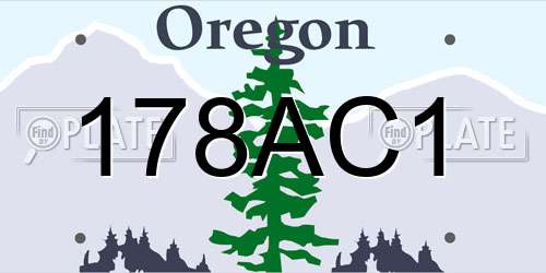 178AC1 Oregon License Plate