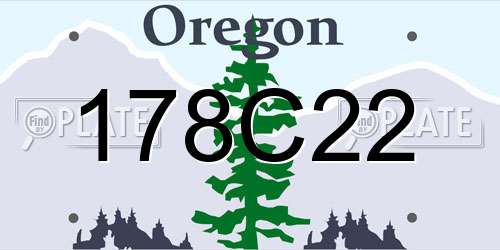 178C22 Oregon License Plate