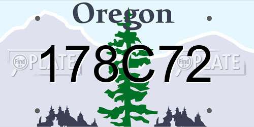 178C72 Oregon License Plate