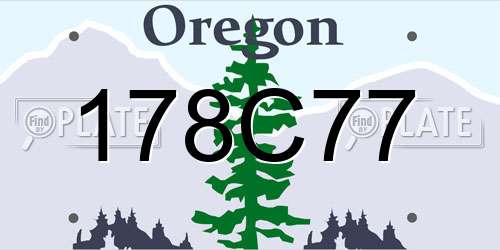 178C77 Oregon License Plate
