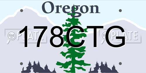 178CTG Oregon License Plate