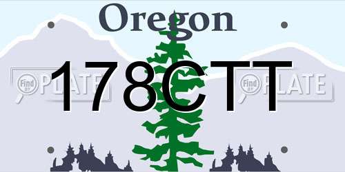 178CTT Oregon License Plate