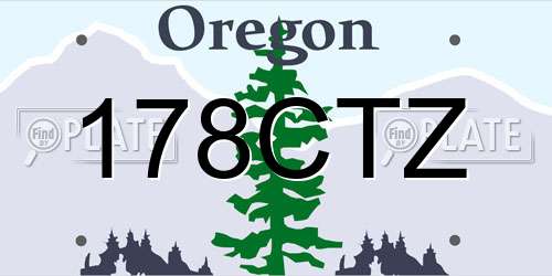 178CTZ Oregon License Plate
