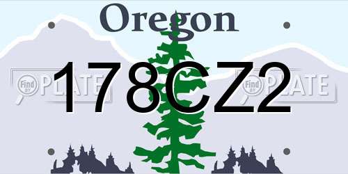 178CZ2 Oregon License Plate
