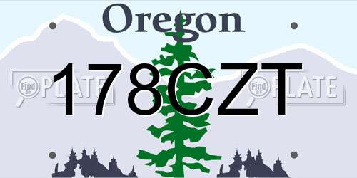 178CZT Oregon License Plate