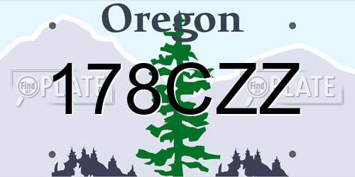 178CZZ Oregon License Plate