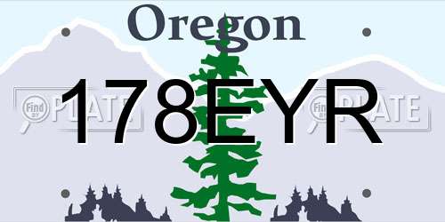 178EYR Oregon License Plate