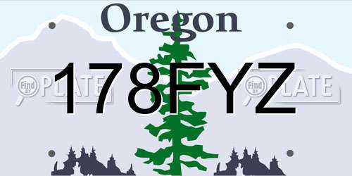 178FYZ Oregon License Plate