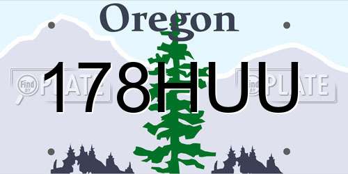 178HUU Oregon License Plate