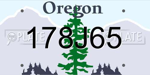 178J65 Oregon License Plate