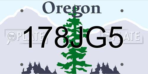 178JG5 Oregon License Plate