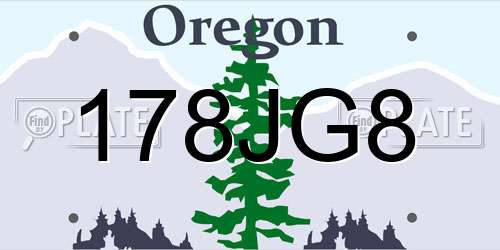 178JG8 Oregon License Plate