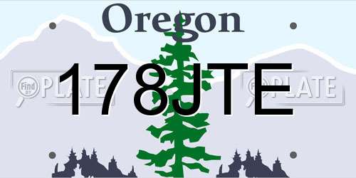 178JTE Oregon License Plate