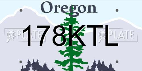 178KTL Oregon License Plate