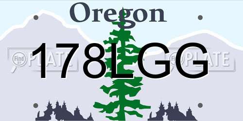178LGG Oregon License Plate