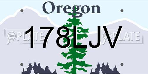 178LJV Oregon License Plate