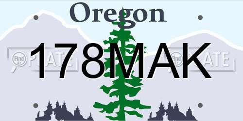 178MAK Oregon License Plate