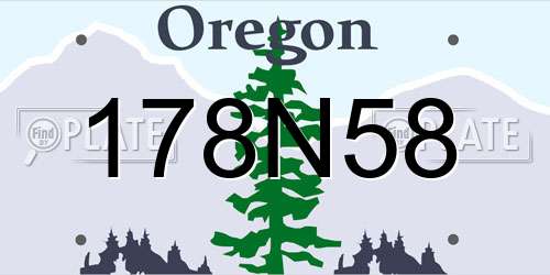 178N58 Oregon License Plate