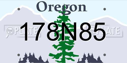 178N85 Oregon License Plate