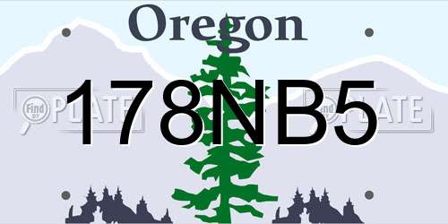178NB5 Oregon License Plate