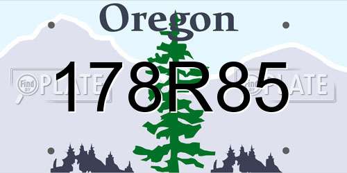 178R85 Oregon License Plate