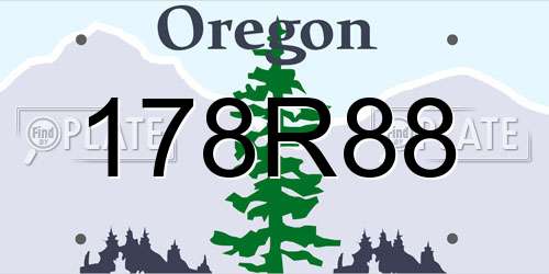 178R88 Oregon License Plate