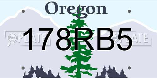 178RB5 Oregon License Plate