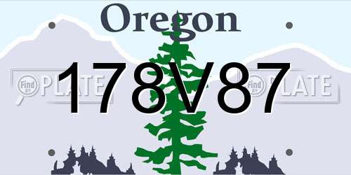 178V87 Oregon License Plate