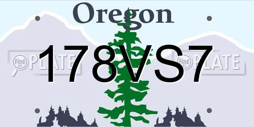 178VS7 Oregon License Plate