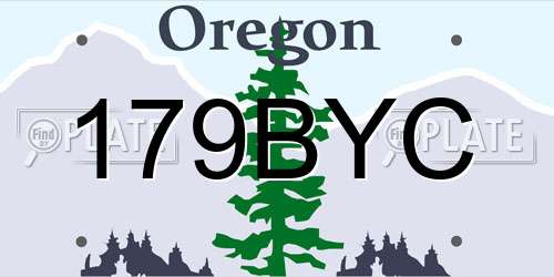 179BYC Oregon License Plate