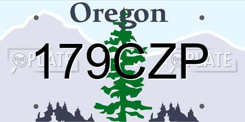 179CZP Oregon License Plate